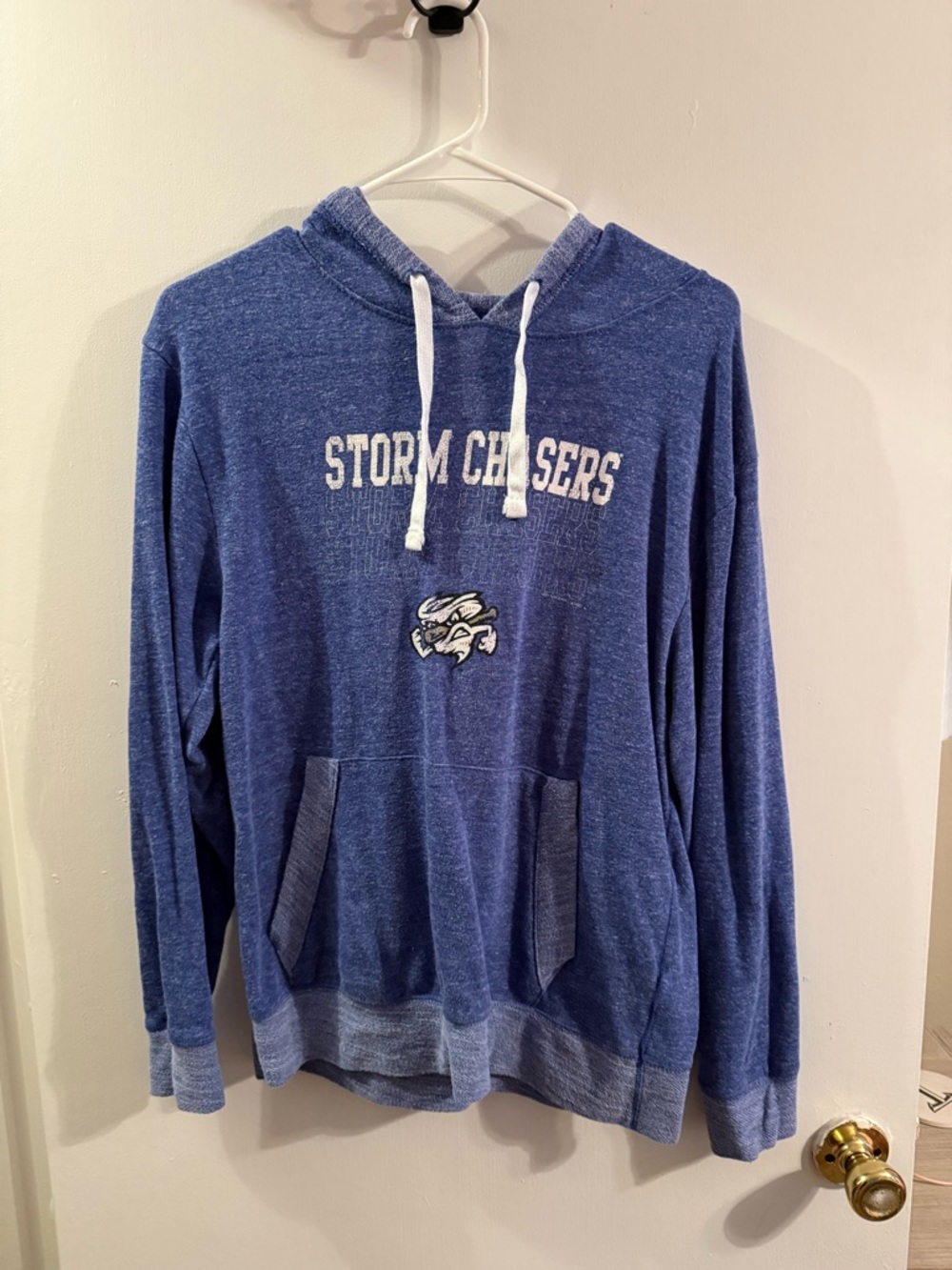 MLB Storm Chasers Navy Blue Hooded Pullover with White Drawstrings